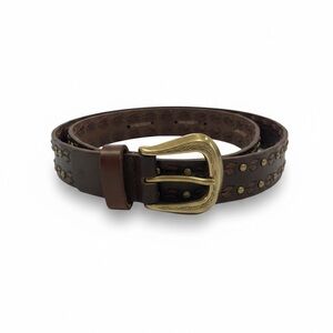 Frye Brown Suede Studded Belt Medium Sample New As Is